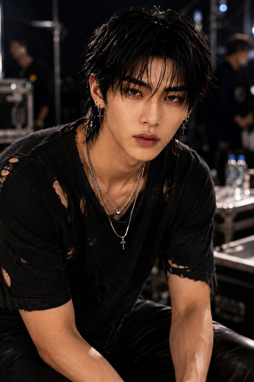 Yoon with black hair